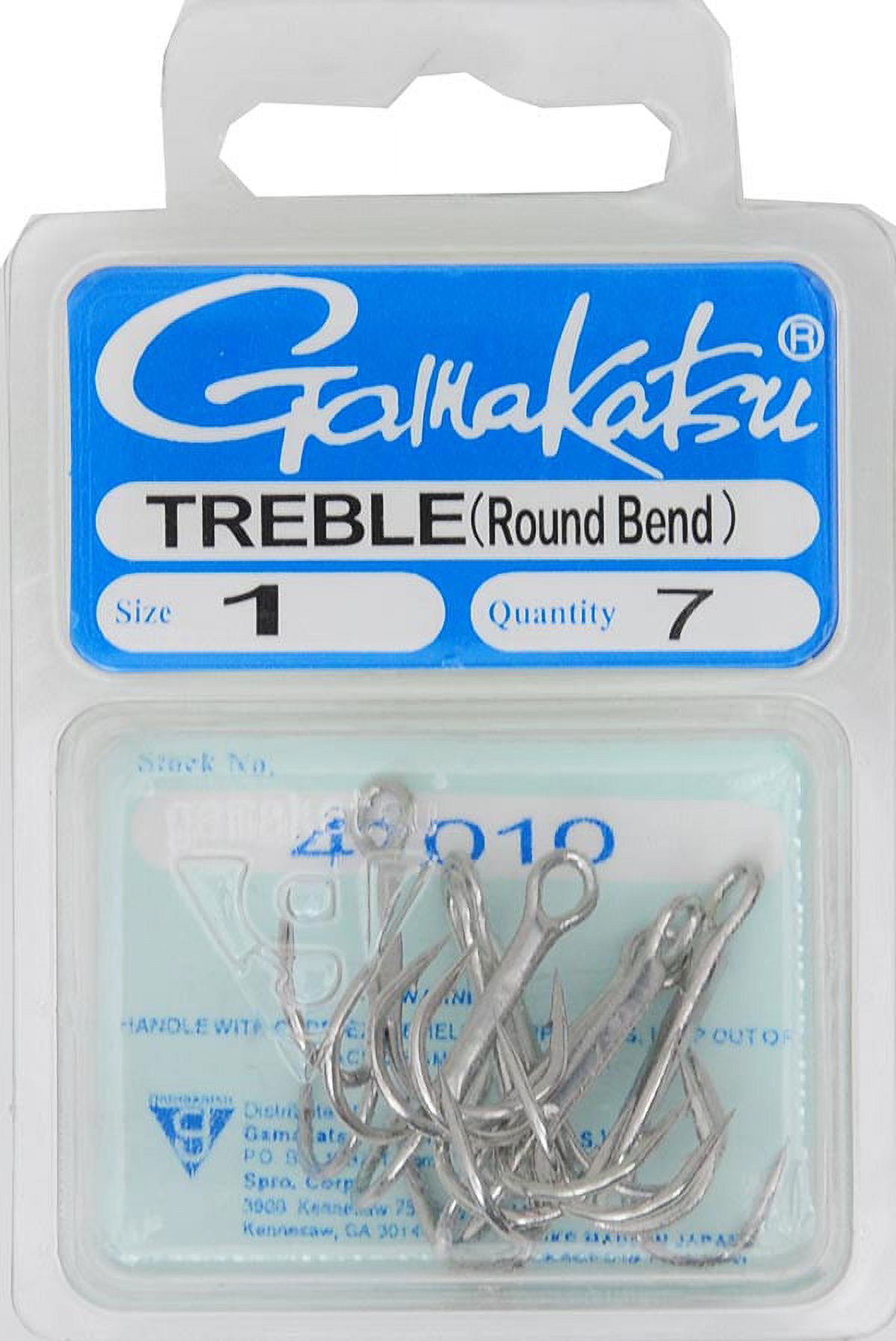 Gamakatsu Treble Hooks, Round Bend 