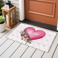 thumbnail image 4 of Entryway Rug 2'x3', Valentines Day Small Rug for Kitchen Bathroom Door Mat Indoor Entrance, Pink Love Hearts Roses Floral Farmhouse Non-Slip Area Rugs Floor Mats Carpet Front Door Rugs, 4 of 8