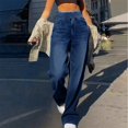 thumbnail image 2 of FNGZ Jeans for Women | Girls Jeanswomen's High Rise Wide Leg Jeggings - Stretch Pull on Jeans-Style Pants, Soft Denim with Pockets | Blue Xl, 2 of 9