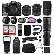 Nikon D7200 DSLR Digital Camera + 18-55mm VR II + 6.5mm Fisheye + 55-300mm VR + 420-1600mm Lens + Filters + 128GB Memory + Action Stabilizer + i-TTL Autofocus Flash + Backpack + Case + 70" Tripod