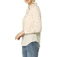thumbnail image 5 of Allegra K Women's Tie Ruffled Neckline Polka Dots Floral Blouse Tops, 5 of 7