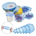 thumbnail image 1 of Juego de 6 tapones de silicona para conservación de alimentos, extensibles, 1 of 1