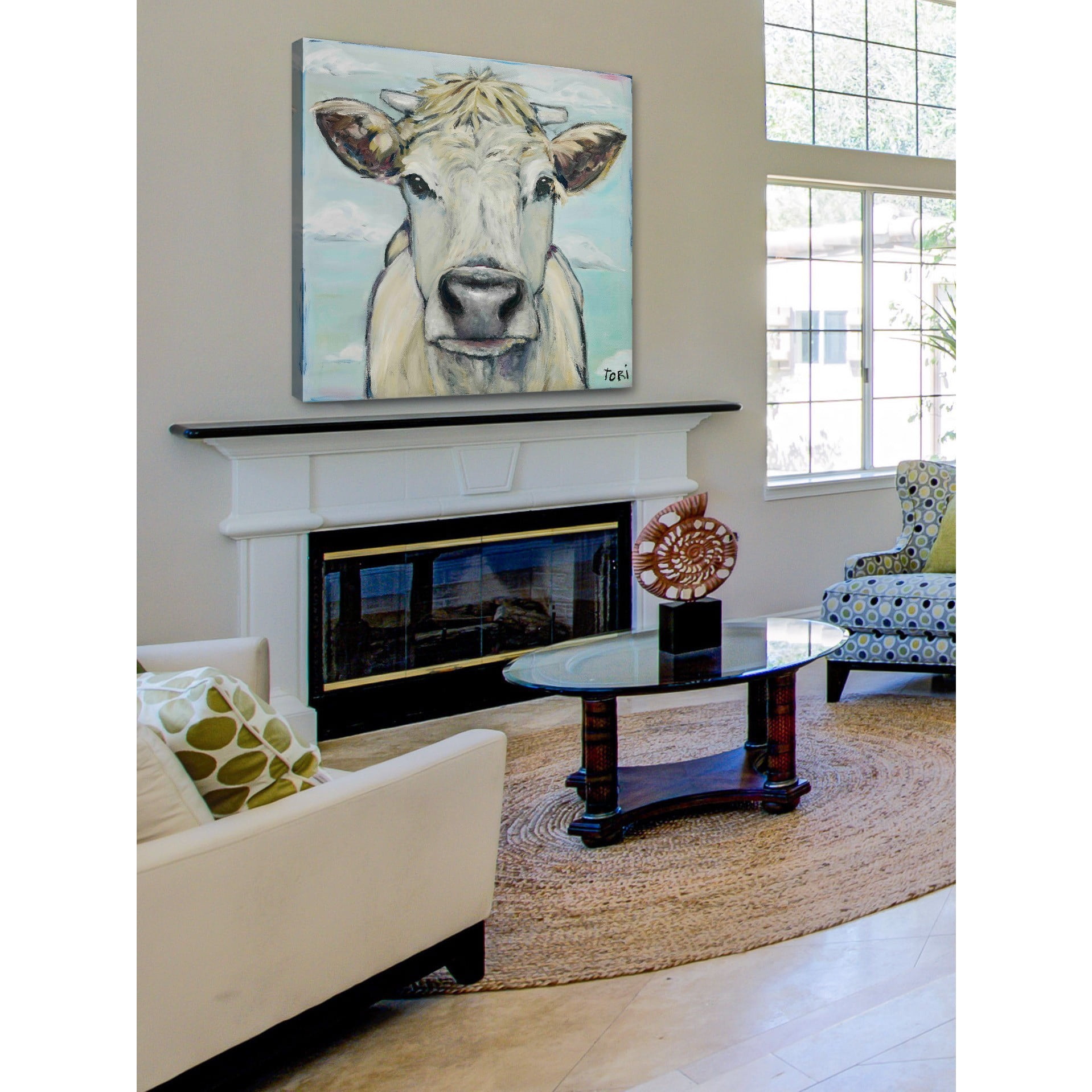 Marmont Hill When Cows Fly by Tori Campisi Canvas Wall Art