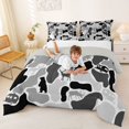 thumbnail image 3 of Manfei Kawaii Deer Full Size Comforter Sets,Vintage Camo Bedding Comforter Set,Black,Light Gray Reversible,3-Piece,1 Comforter and 2 Pillowcases, 3 of 7
