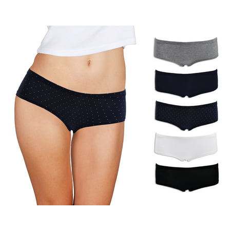Emprella Womens Underwear Boyshort Panties - 5 Pack Colors and Patterns May