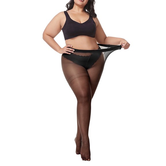 WHEANG Pantyhose for Women Plus Size Oversized Stockings Tights Anti Slip Socks High Elasticity Stockings 15D Extra-large size Stockings Elasticated Thin Pantyhose Black A Summer Sales Under $2