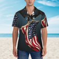 thumbnail image 2 of Fotbe American Flag Camisa Hawaiana para Hombre Unisex – Camisa Casual de Verano con Botones de Manga Corta de Algodón y Lino,X-Large, 2 of 7