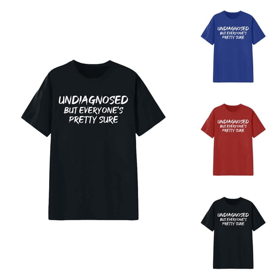 Undiagnosed but Everyone's Pretty Sure Graphic Tees for Women 2026 Summer Casual Short Sleeve Crewneck Funny T Shirts