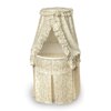 Badger Basket Empress Round Baby Bassinet with Canopy - Ecru and Leaf Print Bedding