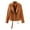Orange, variant on Women's Leather Coat with Long Sleeves and Belt Spring and Fall Thin Women's Jacket V-Neck Jacket