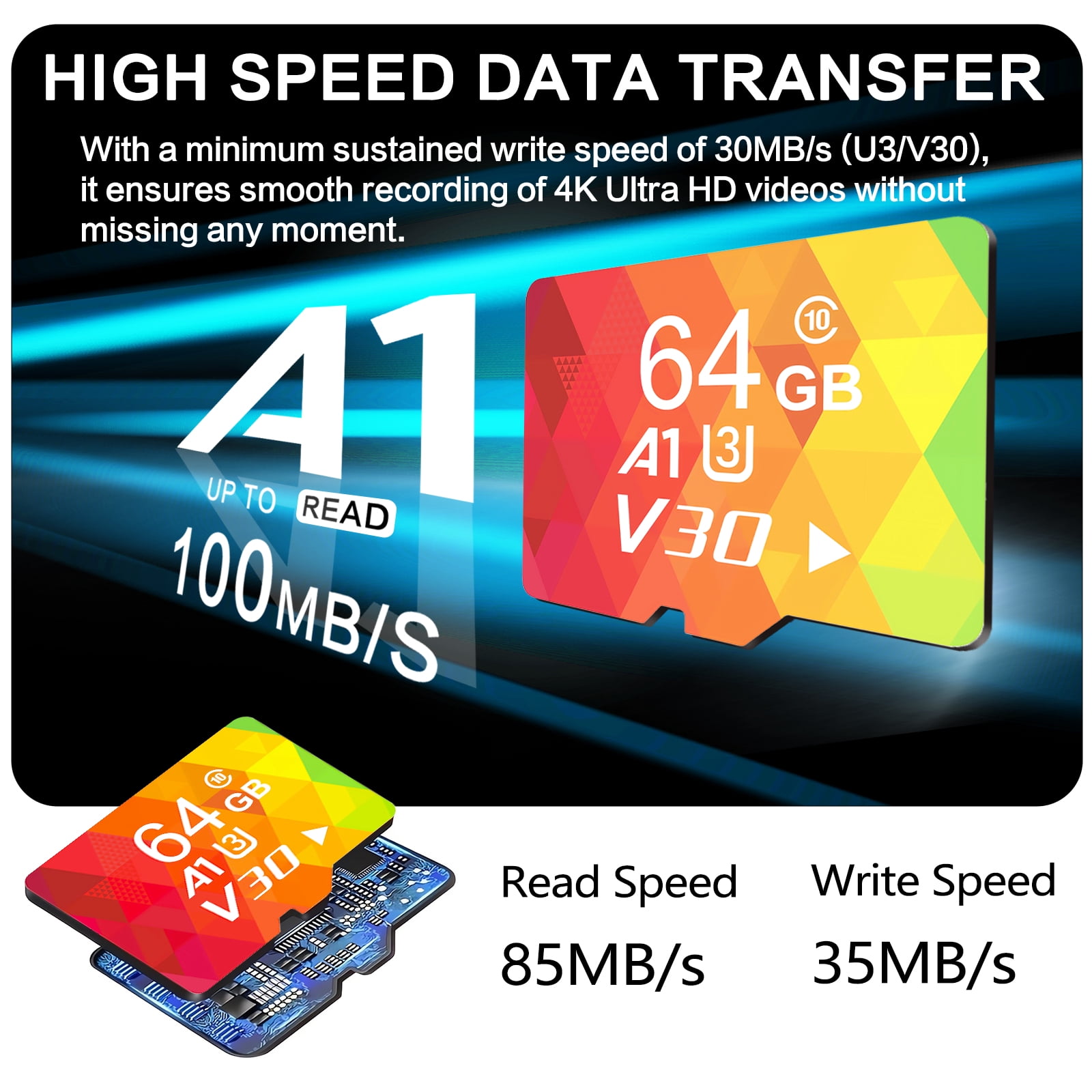 3PCS SD Card 64G