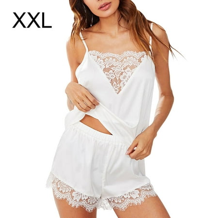 

SANAG 2pcs Women s Pajama Set Summer Sleepwear Lace Suit