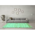 thumbnail image 3 of Ahgly Company Machine Washable Indoor Round Oriental Turquoise Blue Traditional Area Rugs, 5' Round, 3 of 4