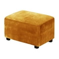 thumbnail image 1 of Full-Coverage Low Stool Cover, Simple Solid Color Sofa Cover, Dark Green L, Ottoman Cover Length Folding Storage Stool Furniture Protector Soft, 1 of 9