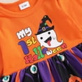 thumbnail image 3 of Newborn Baby Girls My First Halloween Outfits Pumpkin Ghost Romper Tutu Dress and Cute Headband Leg Warmer Set, 3 of 8
