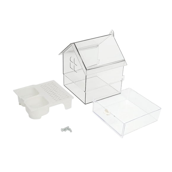 Comedero para pájaros, ducha colgante, bebedero, jaula de baño colgante para pájaros, accesorios para pinzones, loros y periquitos.