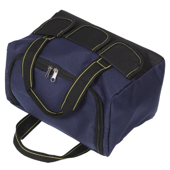Wide Mouth Tool Storage Bag With Zipper Heavy Duty Oxford Cloth Electricians Mechanics Tool Tote Large Capacity Portable Tote Bag For Tool Storage