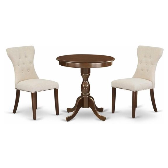 East West Furniture - ESGA3-MAH-32 - 3-Pc Dinette Set - 2 Parson Dining Chairs and 1 Dining Room Table (Mahogany Finish)