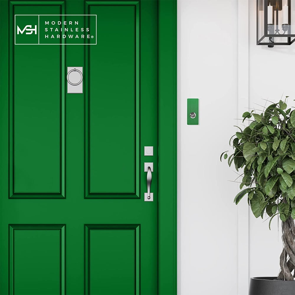 MSH Modern Stainless Hardware Model R7 Green Anodized Aluminum Doorbell Button 1.37” x 3.14” x 5/32” (4mm thick)