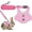 Pink Flower, variant on Rabbit Vest Harness and Leash Set Adjustable Formal Suit Style Adjustable Soft Bunny Harness for Bunny Rabbit Kitten Small Animal Walking