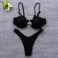 thumbnail image 4 of Women 2pcs Push-up Padded Bra Bandage Bikini Set Swimsuit Triangle Swimwear Bathing Black S, 4 of 4