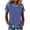 Blue, variant on Tops for Women Trendy Color Block Waffle Knit Short Sleeve Blouses Beach Vacation Work Basic Tees Casual Loose Fit Summer Shirts S-3XL