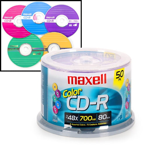 Maxell 648251 80Minute/700 MB Color CDR (50 pk spindle)