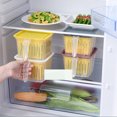 thumbnail image 3 of Recipiente De Almacenamiento De Alimentos De Cocina Con Cesta De Escurridor, Organizador De Frutas Y Verduras De Plástico Pp Insípido Con Asa Portátil Y Tapa, Caja De Almacenamiento De Alimentos Monstrate HA025368-04, 3 of 6