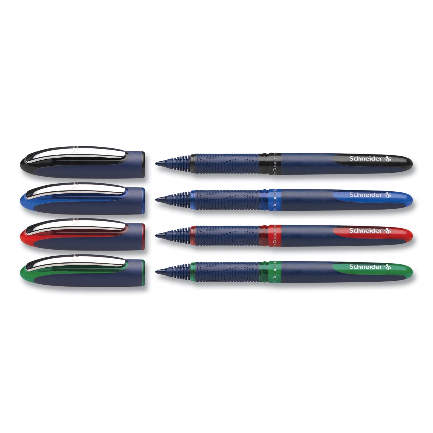 One Business Rollerball Pen, Stick, Fine 0.6 mm, Assorted Ink and Barrel Colors, 4/Pack | Bundle of 5 Packs