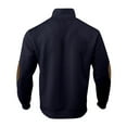 thumbnail image 3 of Dwelliawo Mens Pullover Sweater Knitted Long Sleeve 1/4 Button Up Vintage Stand Collar Sweater Elbow Patches Fall Winter Pullover Navy XL, 3 of 4