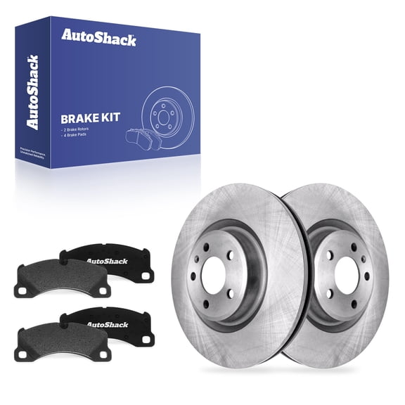 AutoShack Front Brake Rotors & Ceramic Pads for Porsche, Macan 2016-2018, 2020-2025, AWD L4 2.0L V6 2.9L 3.0L 3.6L - 13.57" (344.8 mm), 5-Lug