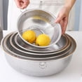 thumbnail image 6 of SUSHANG 3 Piece Stainless Mesh Colander Set Multi-Hole Drain Baskets for Washing Rice Fruits Vegetables and Pasta Efficient Mesh Design Quickly Drains Water Ideal for Kitchen Prep Nesting Sieve, 6 of 9