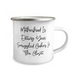 thumbnail image 2 of Motherhood Is Eating Your Smuggled Cookies In The Closet. 12oz Camper Mug, Mommy Present From Daughter, Fun For Mom, 2 of 2
