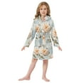 thumbnail image 6 of FORMRS Niños Bathrobe Unisex Hooded Robe Soft Plush Pajamas Sleepwear, Size 10-12T, Whimsical Rose, 6 of 7