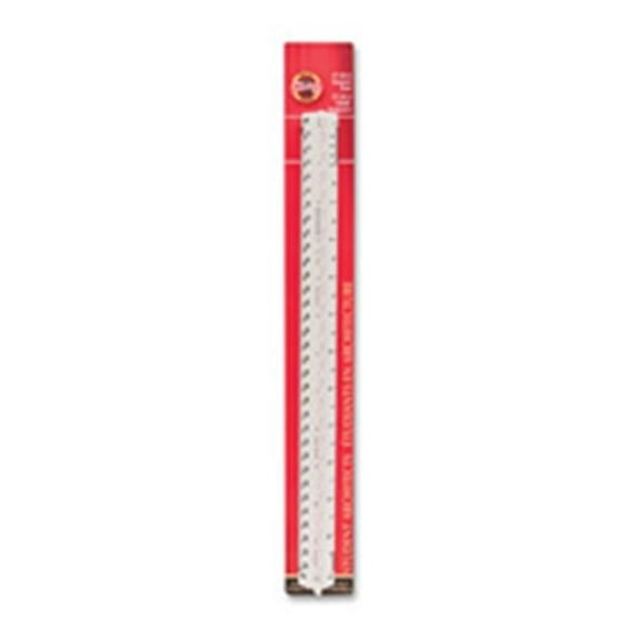 Triangular Architect Scale- 1.6 in. x 15.6 in.- White