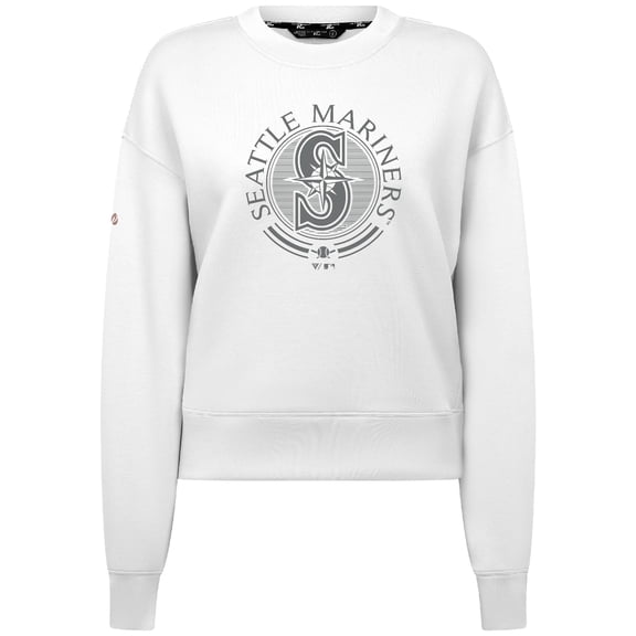 Women's Levelwear White Seattle Mariners Sponge Tri-Blend Grain Sweatshirt