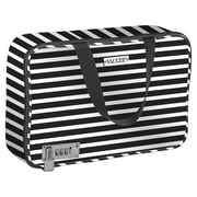 Vaultz Women's Locking Travel Bag, Black & White Stripe, VZ01134