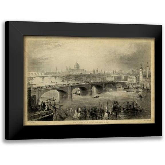 Bartlett, W.H. 14x11 Black Modern Framed Museum Art Print Titled - General View of London
