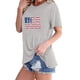 thumbnail image 2 of Tops Cortos para Mujeres Bandera de Moda Impresa Cuello Redondo, Camiseta de Manga 3/4 para Uso Diario, Casero Y Cómodo, 2 of 4