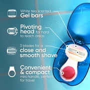 Gillette Venus Mini on The Go Womens Razor Handle with 1 ComfortGlide White Tea Scent Blade Refill + 1 Travel Case