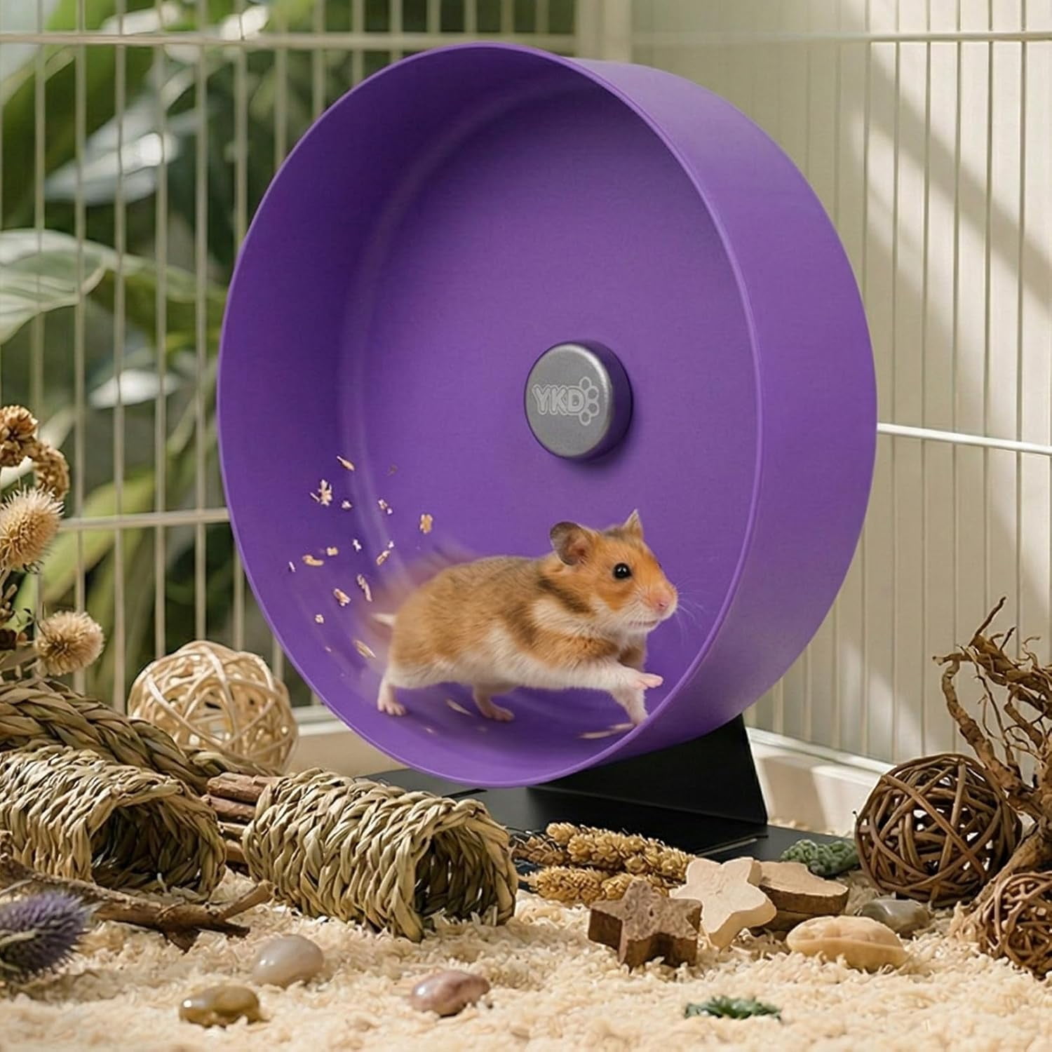 11.8" Silent Hamster Exercise Wheel, Aluminum Alloy Noiseless Running Wheel for Syrian Hamsters, Fancy Rat, Hedgehogs and Small Pets