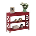 thumbnail image 3 of Pemberly Row Transitional One-Drawer Console Table with Shelves in Cranberry Red, 3 of 7
