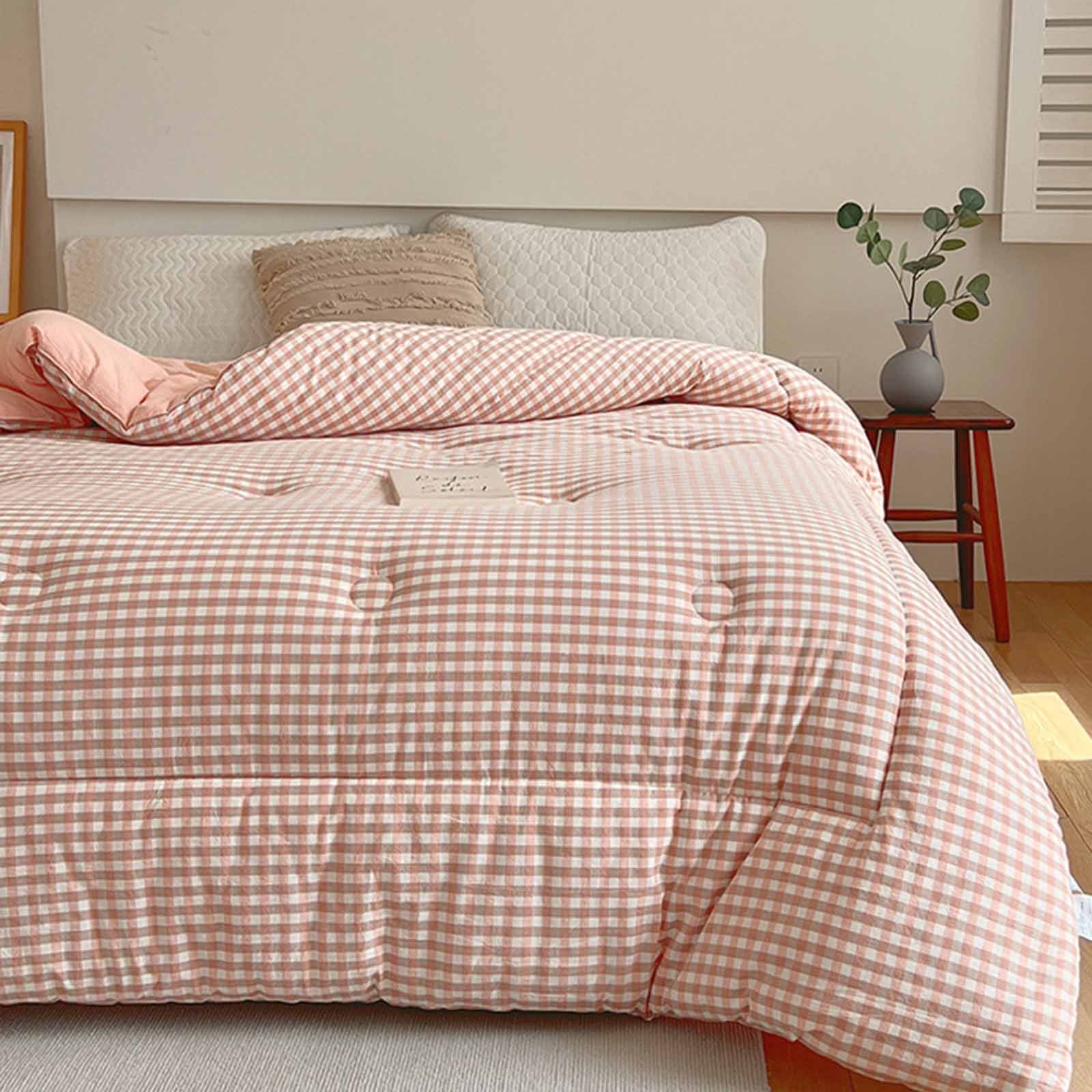 Thickened Spring & Fall Quilt - Warm Seasons Bedding, 59" x 78" - Soft, Cozy & Easy Care - Available in Blue, Khaki, Pink, Green, Yellow - 1PC