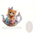 thumbnail image 2 of Cats Ornament In Crystal Glass Acrylic Holiday Party Bedroom Desktop Decoration Ornament, 2 of 6