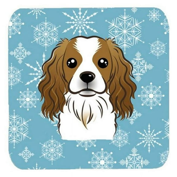 Snowflake Cavalier Spaniel Foam Coasters, Set Of 4