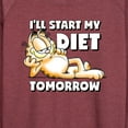thumbnail image 3 of Garfield - Start My Diet Tomorrow - Women's Lightweight French Terry Long Sleeve Shirt, 3 of 5