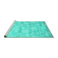 thumbnail image 2 of Ahgly Company Machine Washable Indoor Rectangle Abstract Turquoise Blue Contemporary Area Rugs, 6' x 9', 2 of 4