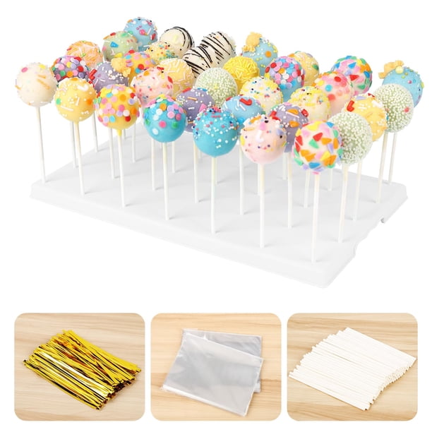 Soporte para Cake Pops JINZORE de 35 orificios con palitos y bolsas