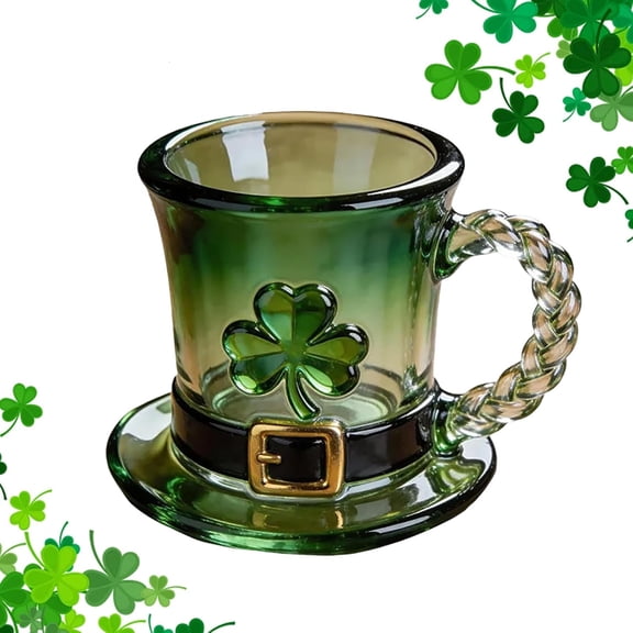 Lucky Shamrock Leprechaun Hat Mug, Emerald Green Coffee Cup, Irish Coffee Mugs, Reusable Cups for St Patrick's Day Party, Holiday Table Centerpieces & Spring Decorations(1pc)