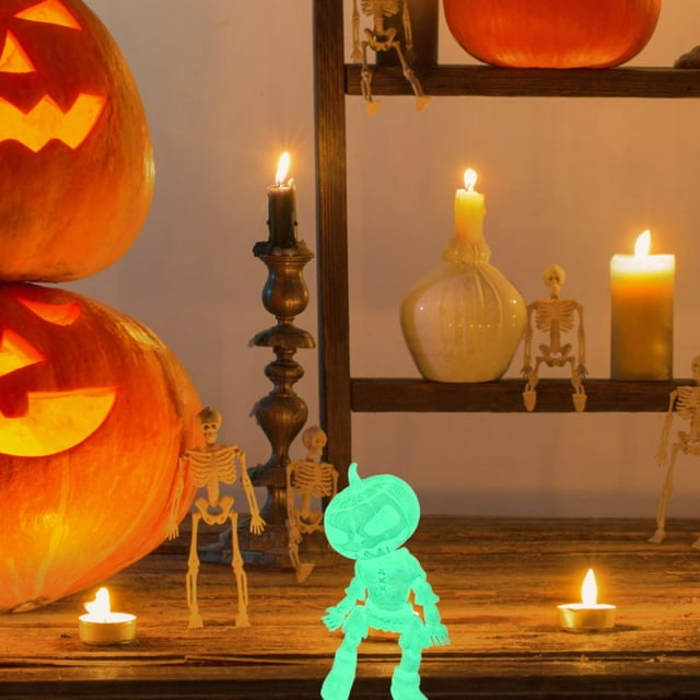 Decoración de calabaza luminosa de Halloween Macarena figura Verde 15 cm